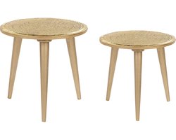 BELIANI NARRA - Bijzettafel set - Goud - Mangohout