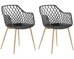 BELIANI NASHUA - Eetkamerstoel - Zwart - Synthetisch materiaal