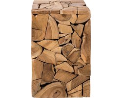 BELIANI NELSON - Bijzettafel - Lichte houtkleur - Teakhout