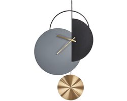 BELIANI NENDAZ - Wandklok - Zwart/Grijs - Staal
