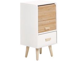 BELIANI NESIKA - Nachtkastje - Wit/Licht hout - MDF