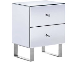 BELIANI NESLE - Nachtkastje - Zilver - Glas