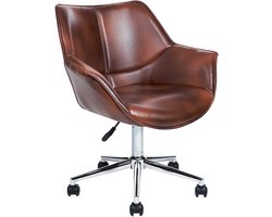 BELIANI NEWDALE - Bureaustoel - Donkerbruin - Kunstleer
