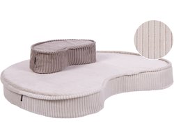 BELIANI NILI - Vloerkussen - Lichtbeige - Fluweel