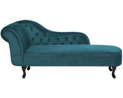 BELIANI NIMES - Chaise longue - Blauwgroen - Linkerzijde - Fluweel