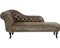 BELIANI NIMES - Chaise longue - Donkerbruin - Linkerzijde - Kunstsuède