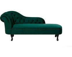 BELIANI NIMES - Chaise longue - Donkergroen - Linkerzijde - Fluweel