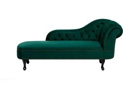 BELIANI NIMES - Chaise longue - Donkergroen - Rechterzijde - Fluweel