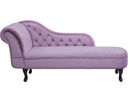 BELIANI NIMES - Chaise longue - Lichtviolet - Linkerzijde - Fluweel