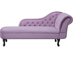 BELIANI NIMES - Chaise longue - Lichtviolet - Rechterzijde - Fluweel