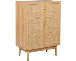 BELIANI NIVO - Dressoir - Lichtbruin - 2 deuren - Hout/Rotan