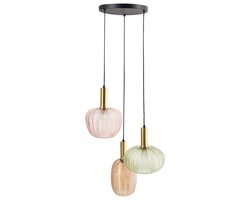 BELIANI NJORO - Hanglamp met 3 lichten - Meerkleurig - Glas