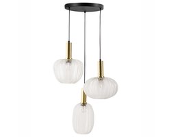 BELIANI NJORO - Hanglamp met 3 lichten - Transparant - Glas