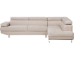 BELIANI NORREA - Hoekbank - Lichtbeige - Linkerzijde - 260 cm - Polyester