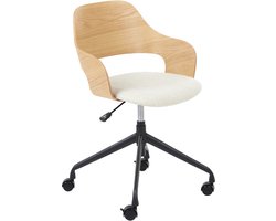 BELIANI NOVATO - Bureaustoel - Lichtbeige - Linnen