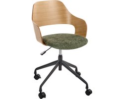 BELIANI NOVATO - Bureaustoel - Lichtbruin/Groen - Linnen