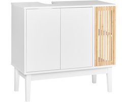 BELIANI NUBES - Badkamermeubel - Lichthout/Wit - MDF