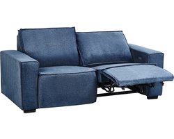 BELIANI NUKARI - Tweezitsbank elektrisch verstelbaar - Blauw - Stoffen