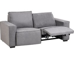 BELIANI NUKARI - Tweezitsbank elektrisch verstelbaar - Grijs - Stoffen