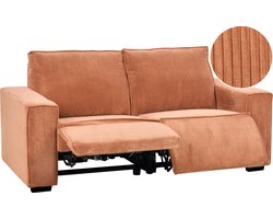 BELIANI NUKARI -Tweezitsbank elektrisch verstelbaar - Oranje - Corduroy