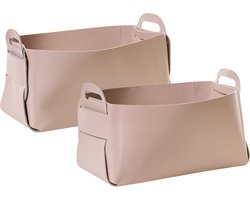 BELIANI NUZI - Opbergmanden set van 2 - Pastelroze - Kunstleer