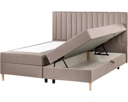 BELIANI OFFICER - Boxspringbed - Taupe - 180 x 200 cm - Polyester