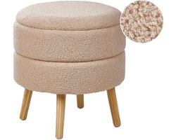 BELIANI OKATON - Hocker met opbergruimte - Beige - Bouclé