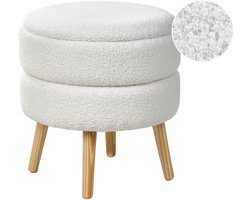 BELIANI OKATON - Hocker met opbergruimte - Wit - Bouclé