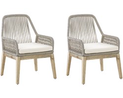 BELIANI OLBIA - Tuinstoel set van 2 - Beige - Polypropyleen