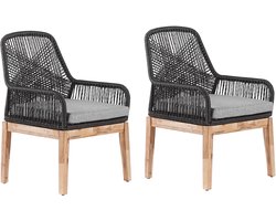 BELIANI OLBIA - Tuinstoel set van 4 - Lichtgrijs - Polypropyleen