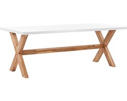 BELIANI OLBIA - Tuintafel - Wit - 100 x 200 cm - Vezelcement
