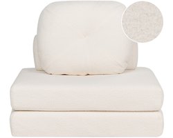 BELIANI OLDEN - Slaapbank - Wit - Bouclé