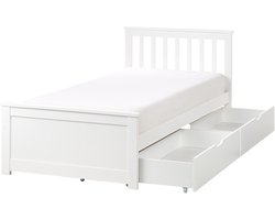 BELIANI OLENDON - Bed met 2 lades - Wit - 90 x 200 cm - Dennenhout