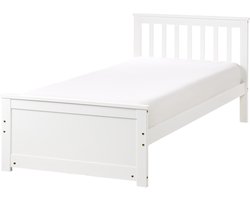 BELIANI OLENDON - Eenpersoonsbed - Wit - 90 x 200 cm - Dennenhout