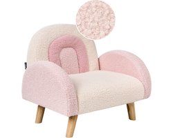 BELIANI OMBO - Kinderfauteuil - Pastelroze - Bouclé