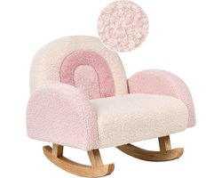 BELIANI OMBO - Schommelstoel voor kinderen - Pastelroze - Bouclé