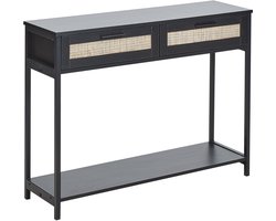 BELIANI OPOCO - Consoletafel - Zwart - Rotan