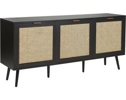 BELIANI OPOCO - Dressoir - Zwart - Rotan