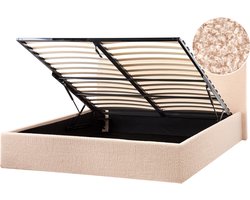 BELIANI ORBEY - Bed met opbergruimte - Beige - 160 x 200 cm - Bouclé