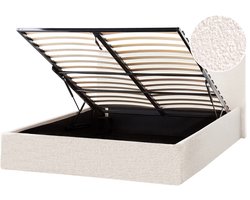 BELIANI ORBEY - Bed met opbergruimte - Gebroken wit - 120 x 200 cm - Bouclé