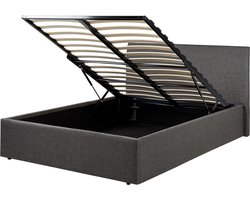 BELIANI ORBEY - Bed met opbergruimte - Grijs - 120 x 200 cm - Polyester