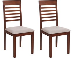 BELIANI ORTLEY - Eetkamerstoel set van 2 - Taupe - Hout