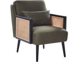 BELIANI ORUM - Fauteuil - Donkergroen - Rotan