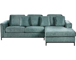 BELIANI OSLO - Hoekbank - Blauwgroen - Linkerzijde - Fluweel