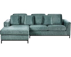 BELIANI OSLO - Hoekbank - Blauwgroen - Rechtszijdig - Fluweel