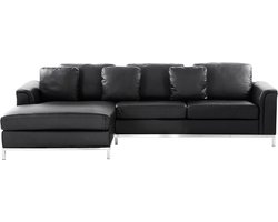 BELIANI OSLO - Hoekbank - Zwart - Rechterzijde - 270 cm - Leer