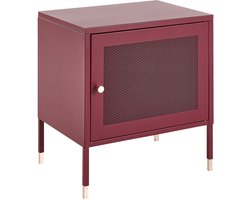 BELIANI OSSETT - Nachtkastje - Donkerrood - Staal