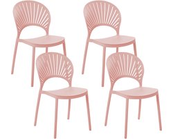 BELIANI OSTIA - Tuinstoel set van 4 - Pastelroze - Polypropyleen