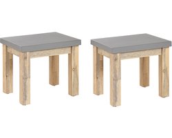 BELIANI OSTUNI - Tuinstoel set van 2 - Grijs - Vezelcement