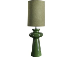 BELIANI OTEROS - Tafellamp - Groen - Imitatiesuède